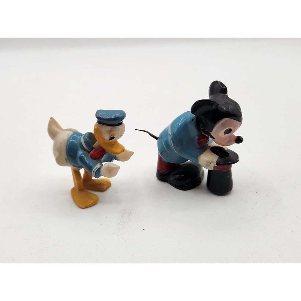 Vintage 1960s Walt Disney Mickey Mouse & Donald Duck Plastic Bobble-Head Nodders